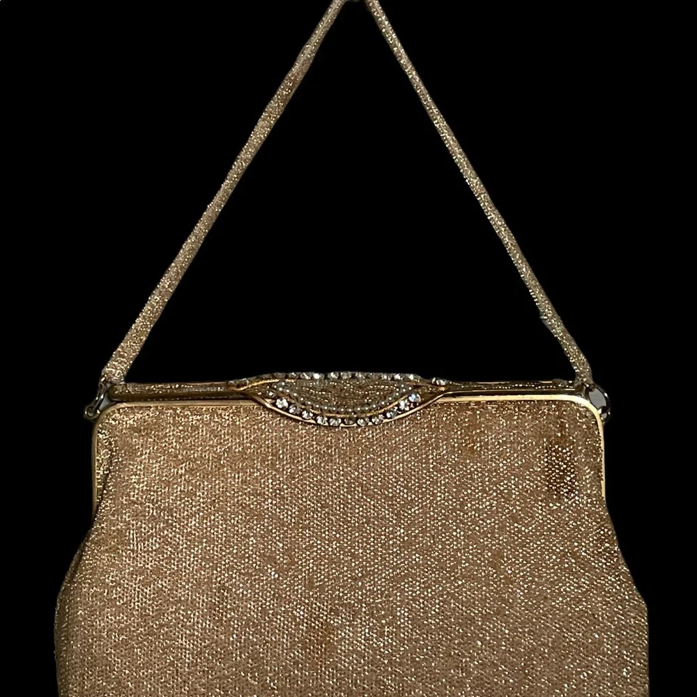 Vintage Gold Beaded Purse - Michel Swiss - Picture 4 of 12